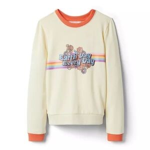 Janie and Jack x American Girl Evette’s Earth Day Cream Orange Sweatshirt groovy